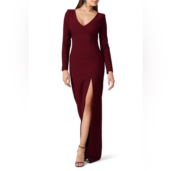 Likely Dresses & Skirts - NWOT! Elegant Burgundy Long Sleeve Dress by Likely (Rhubarb Leandra Gown).